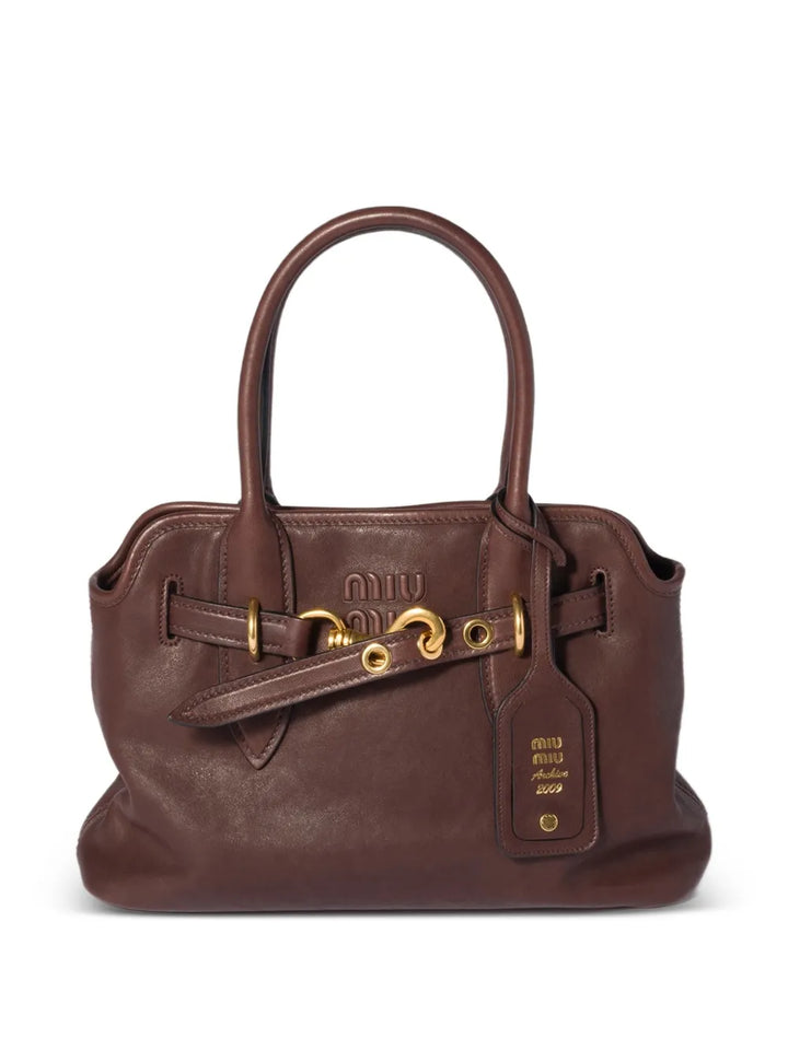 Miu Miu Aventure leather tote bag