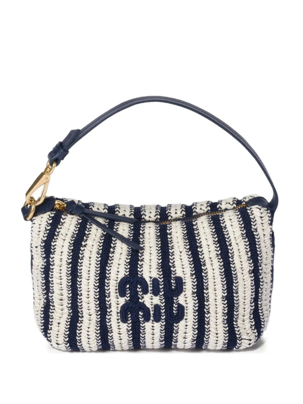 Miu Miu crochet and leather pouch
