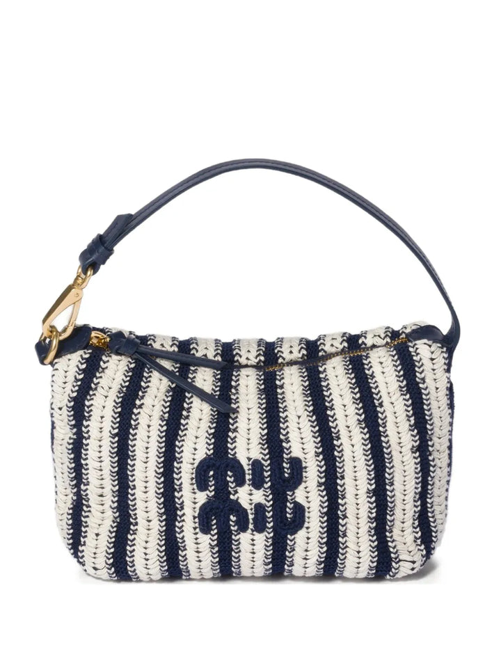 Miu Miu crochet and leather pouch