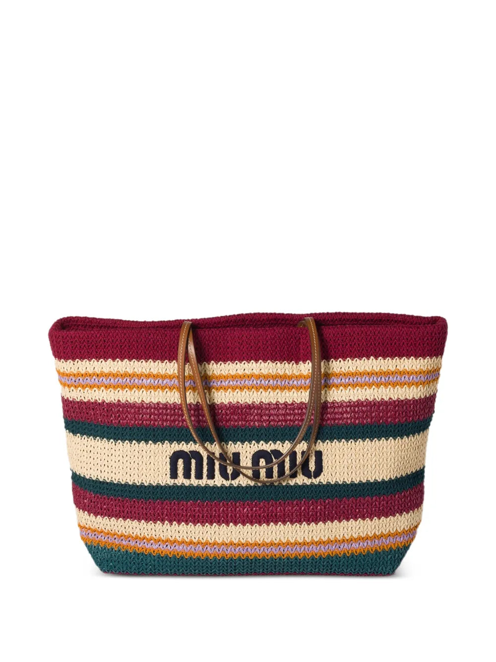 Miu Miu Ivy raffia crochet handbag