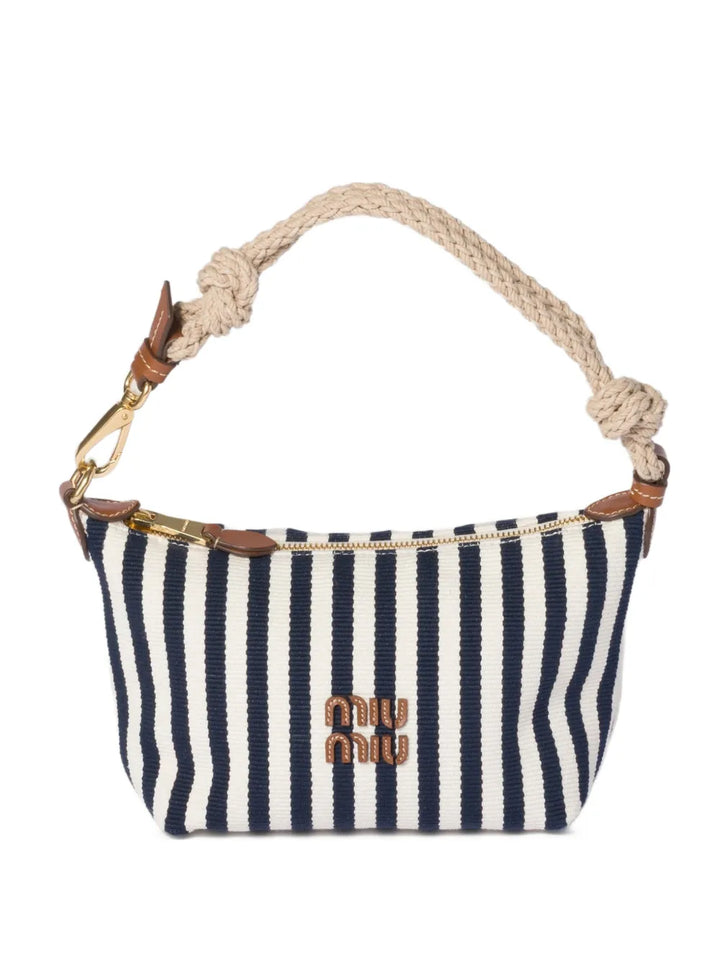 Miu Miu cotton and leather pouch
