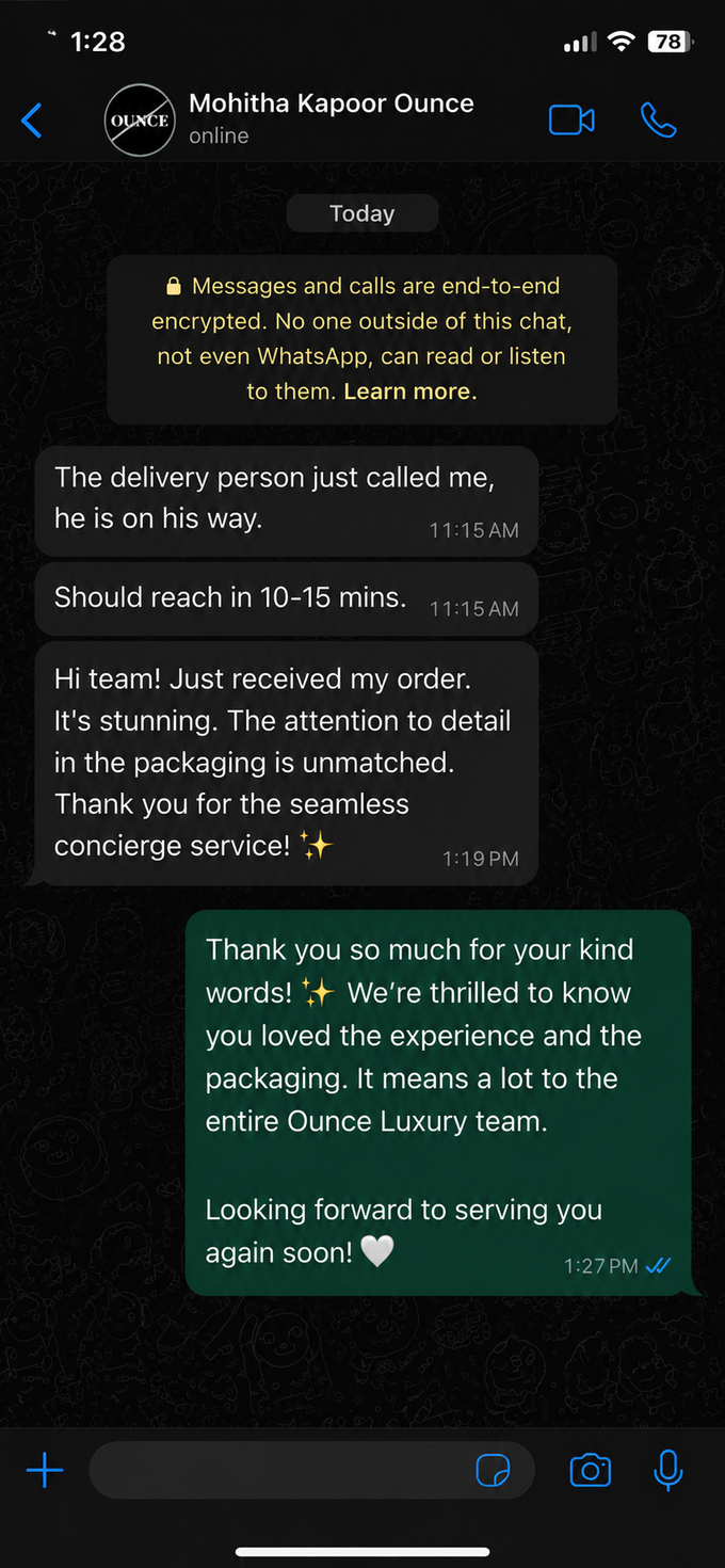 Client WhatsApp review