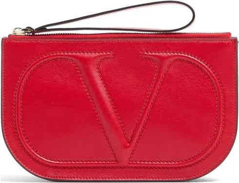Valentino Garavani - VLogo Walk nappa pouch - women - Lamb Skin - OS - Red