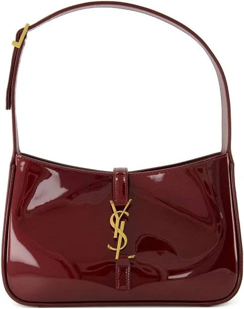 Saint Laurent - small Le 5 à 7 shoulder bag - women - Patent Leather/Suede - OS - Red