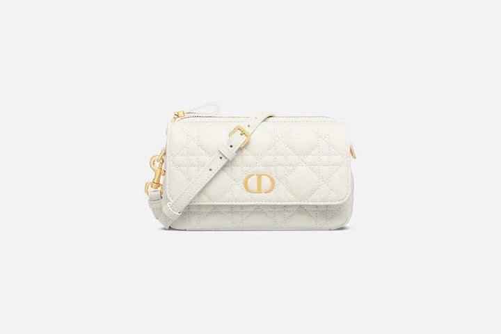 Dior Caro Belt Pouch With Chain Supple Cannage Calfskin