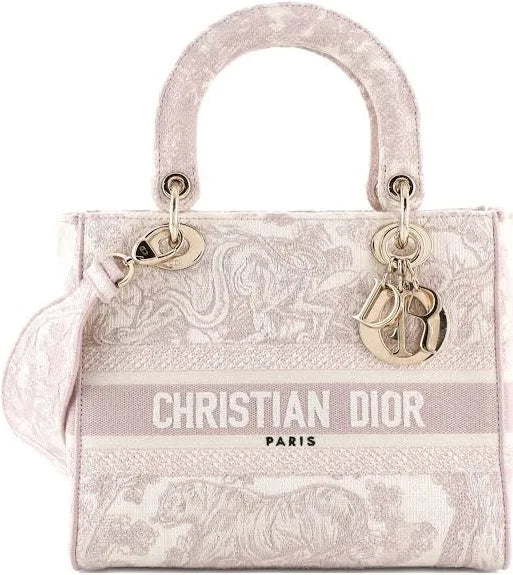 Christian Dior - Toile de Jouy Lady D-Lite Bag Embroidered Canvas tote bag - women - Canvas - One Size