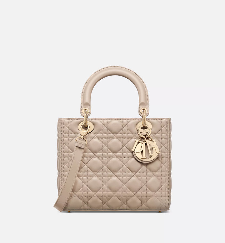 Christian Dior - Medium Lady Dior Bag Powder Beige Cannage Lambskin
