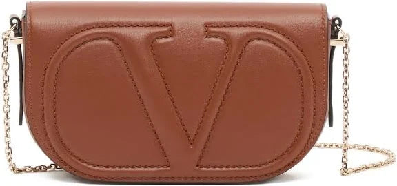 Valentino Garavani - VLogo Walk chain pouch in calfskin - women - CALFSKIN - OS - Brown