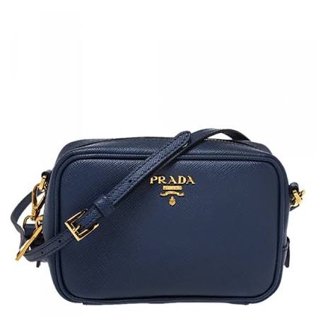 Prada Blue Saffiano Leather Camera Crossbody Bag Prada