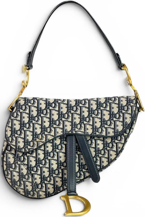 Dior Saddle Bag with Strap - Oblique Jacquard