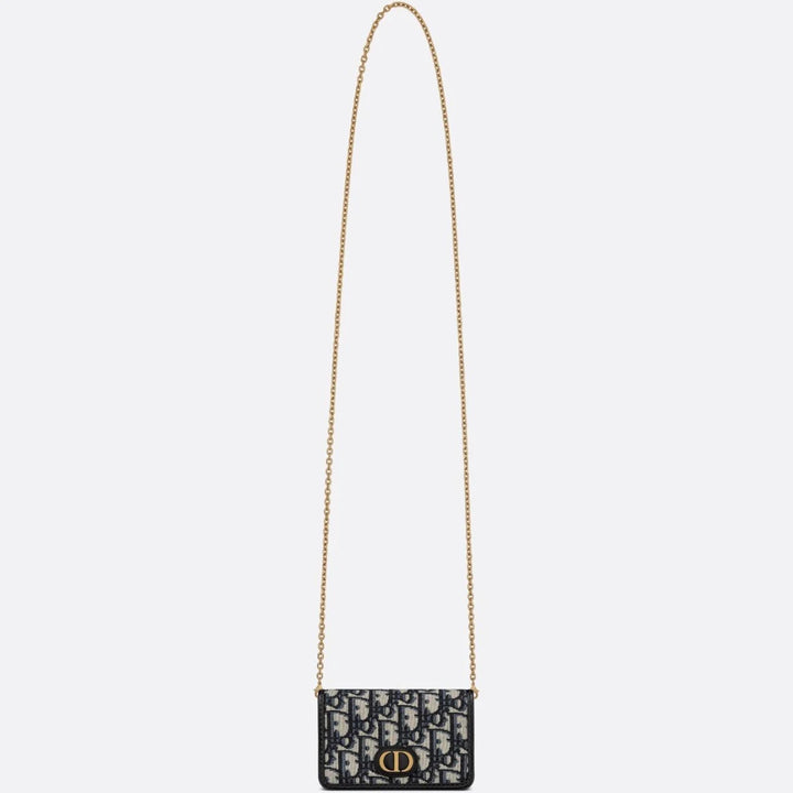 DIOR 30 Montaigne Nano Pouch Blue Oblique Jacquard Women