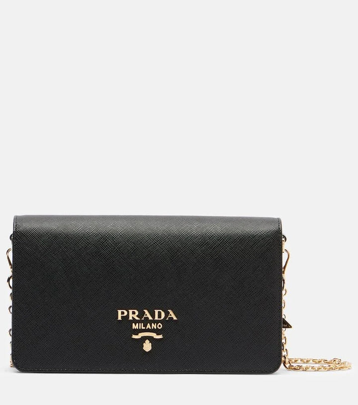 Prada Women's Saffiano Leather Mini Chain Bag