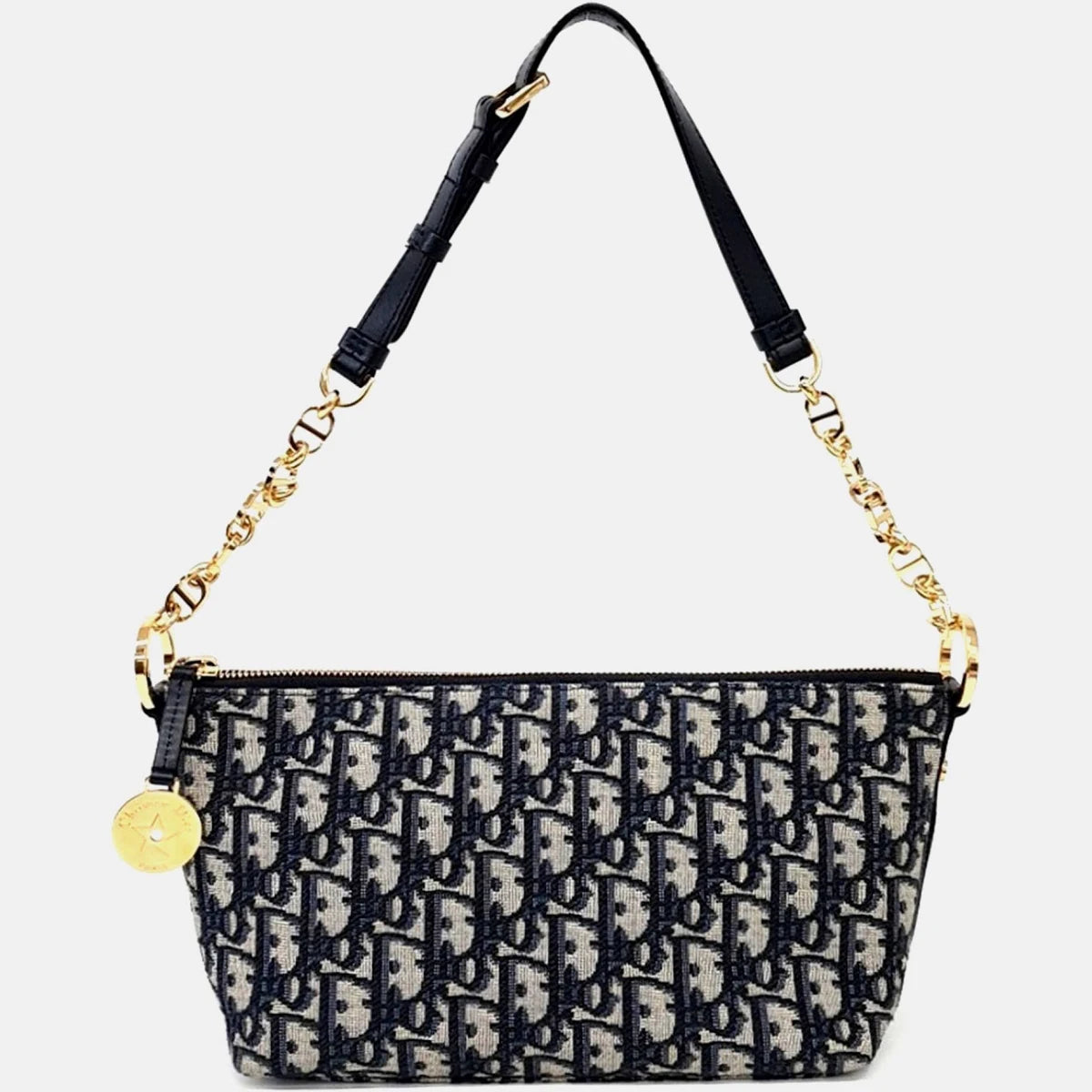 Diorstar Hobo Bag with Chain Blue Dior Oblique Jacquard