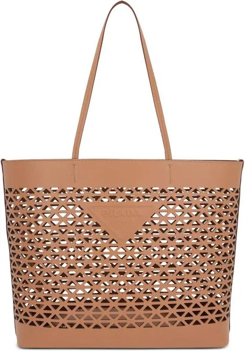 Prada - leather tote bag - women - Calf Leather - OS - Neutrals