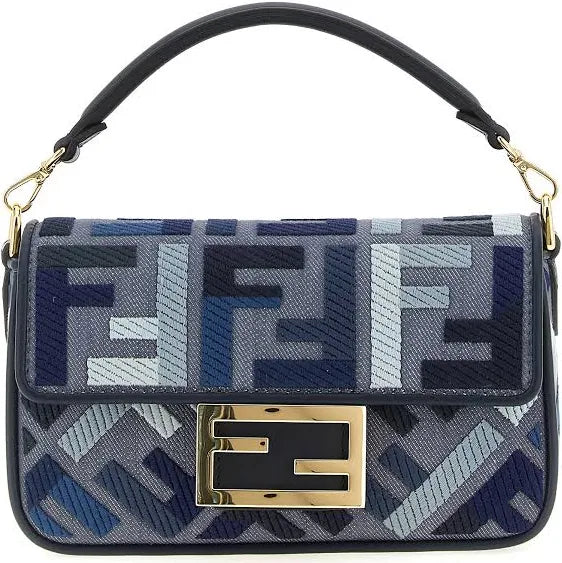 Fendi Baguette Mini jacquard FF fabric crossbody bag